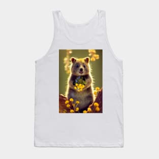 Cute quokka with Australian wild flowers v4 Tank Top